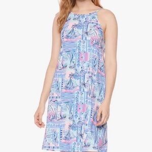 Lilly Pulitzer Blue and Pink Tropical Dress